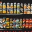 Two shelves with canned food